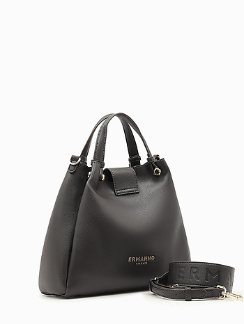 Сумка из качественной экокожи в чёрном цвете Ermanno Firenze 12401986 black