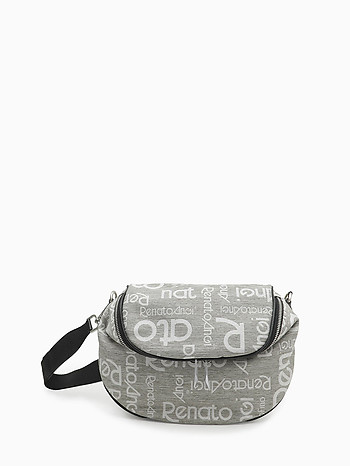 Сумка через плечо с клапаном на молнии из ткани серого цвета Renato Angi 3051742-033 grey