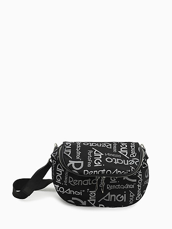 Сумка через плечо с клапаном на молнии из ткани чёрного цвета Renato Angi 3051742-90 black