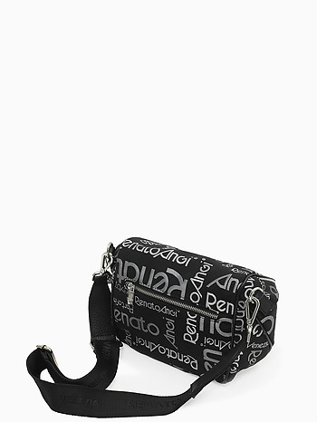 Сумка через плечо с клапаном на молнии из ткани чёрного цвета Renato Angi 3051742-90 black